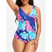 One Piece Flower Open Back Swimwear - Bathing Suits