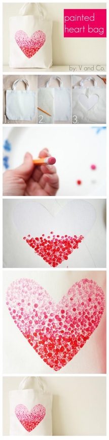 Painted Heart Bag - Fun crafts