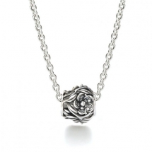 PANDORA OPENWORK PAVÉ FLOWER CHARM NECKLACE - Jewelry