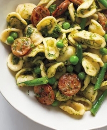 Pesto Orecchiette with Chicken Sausage - Food & Drink