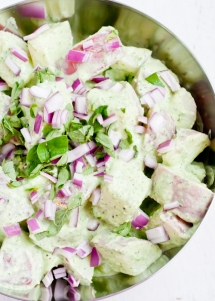 Potato Salad with Creamy Pesto Dressing - Edibles