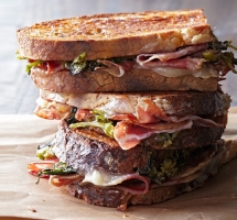 Pressed Coppa Sandwiches With Broccoli Rabe Pesto - Sandwiches