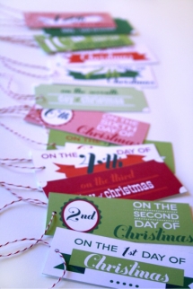 Printable 12 Days of Christmas Gift Tags - Christmas