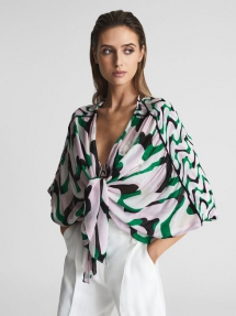 Printed Resort Shawl Top - Spring Wardrobe