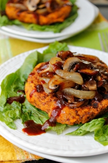Quinoa Sweet Potato Patties with Caramelized Onions & Mushrooms Recipe - Vegetarian Cooking