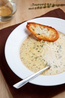 Roasted Cauliflower & Aged White Cheddar Soup - Cooking