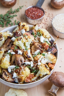 Roasted Cauliflower & Mushroom Quinoa Salad - Healthy Eating