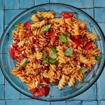 Romesco Pasta Salad with Basil and Parmesan - I love to cook
