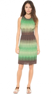 Sheer Intarsia Zigzag Dress  - Fave Clothing & Fashion Accessories