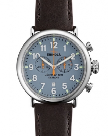 Shinola 47mm Runwell Chrono Watch, Dark Brown/Blue - Watches