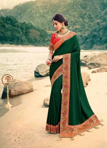 Shop Classy Plain Saree Online - Indian Ethnic Clothing