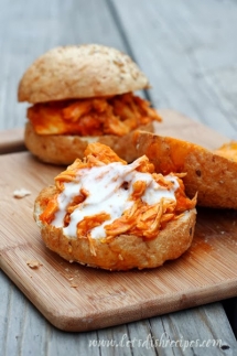 Shredded Buffalo Chicken Sandwiches - Sandwiches