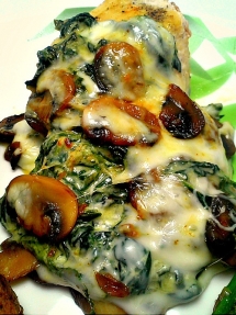 Smothered Chicken with Spinach, Mushrooms & 3 Cheeses - dinners