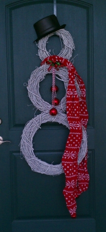 Snowman door wreath - NAVIDAD