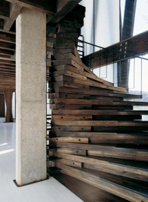 Spiral Staircase Made with Planks - House Style