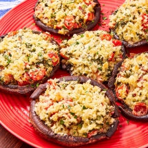 Stuffed Portobello Mushrooms - Cooking