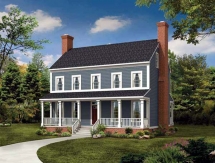 Three Bedroom Country House Plan - Country Farmhouse