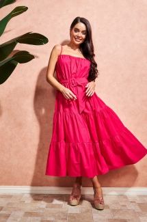 Tiered Maxi Dress in Pink - Women's Clothing Summer Collection 2022