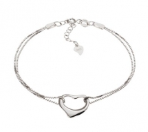White Gold Plated Open Heart Bracelet by John Greed - Jewelry