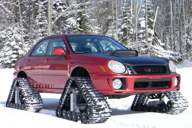 2002 Subaru WRX fitted with tracks.