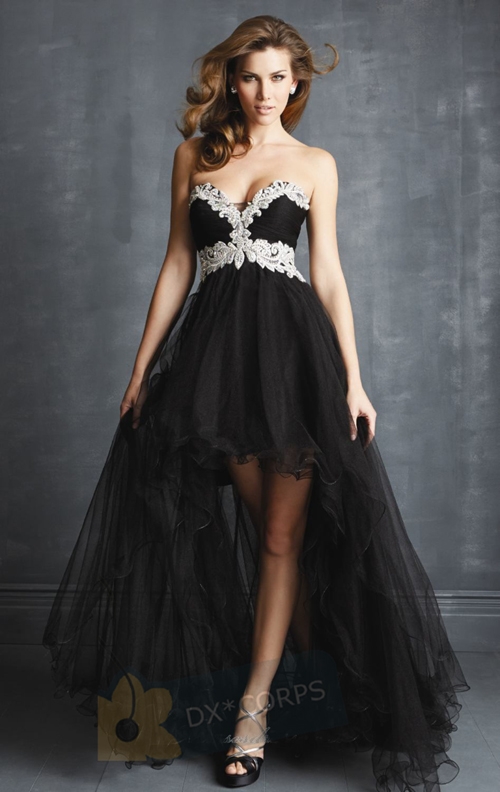 2014 New Sexy HighLow Applique Sequin Evening Cocktail Party Dress