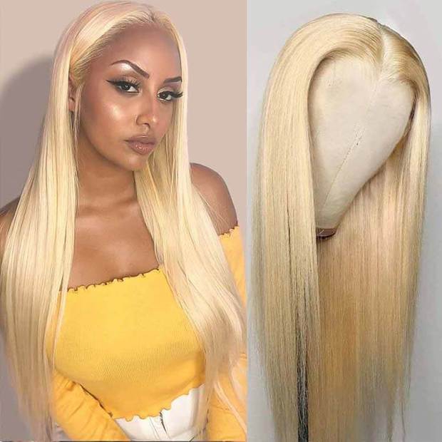 613 Blonde Lace Front Wigs 13*4 Lace Wigs Straight Brazilian Human Hair-AshimaryHair.com