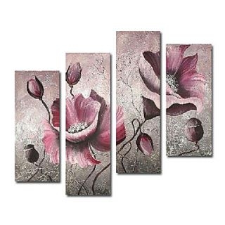 Amaranthine Flowers Oil Painting - Set of 4 - Free Shipping