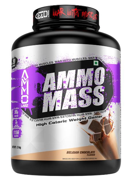 Ammo Mass 6.6 lbs, 3 Kg | High Caloric Weight Gainer