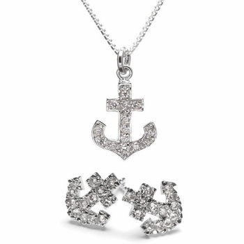 Anchor necklace & earrings