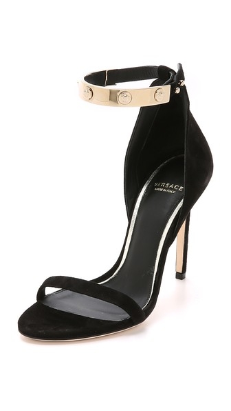  Ankle Strap Suede Sandals by Versace