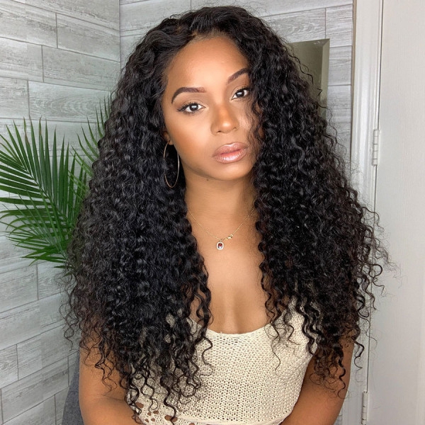 Ashimary Jerry curly affordable lace front wigs human hair pre plucked with baby hair - Image 3