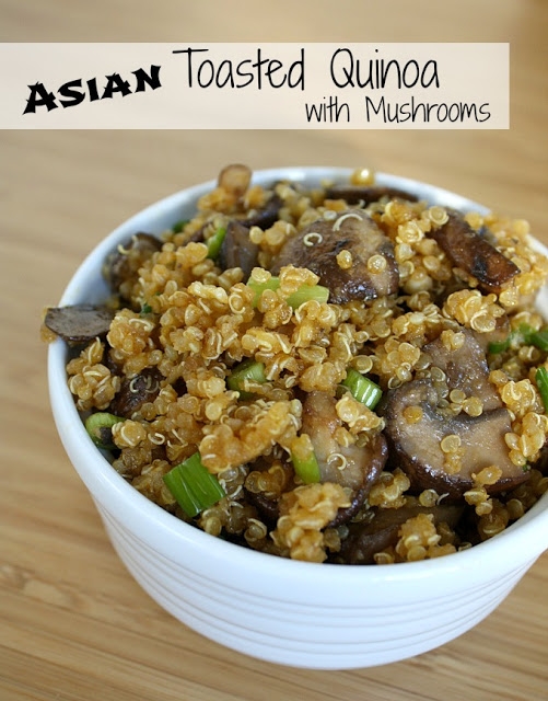 Asian Toasted Quinoa with Mushrooms 
