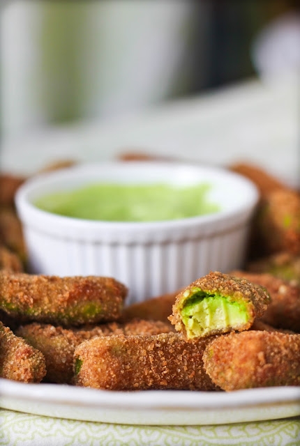 Avocado Fries with Cilantro Lemon Dipping Sauce 