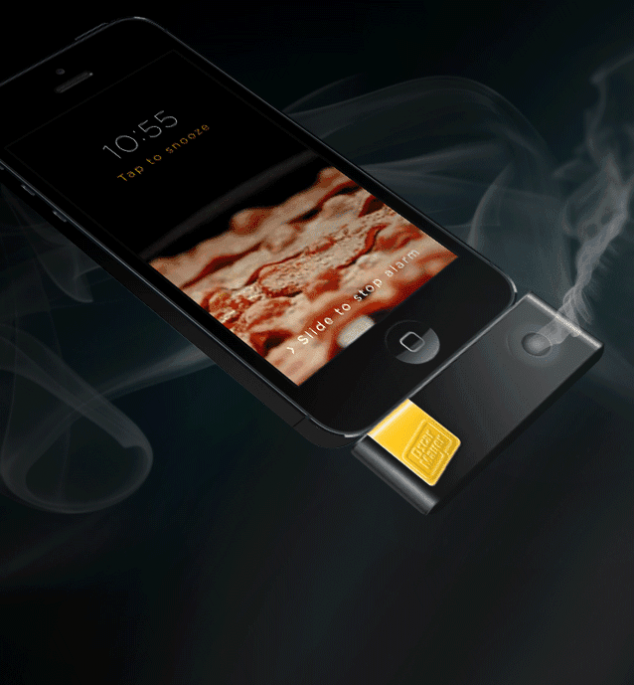 Bacon scented iPhone alarm clock