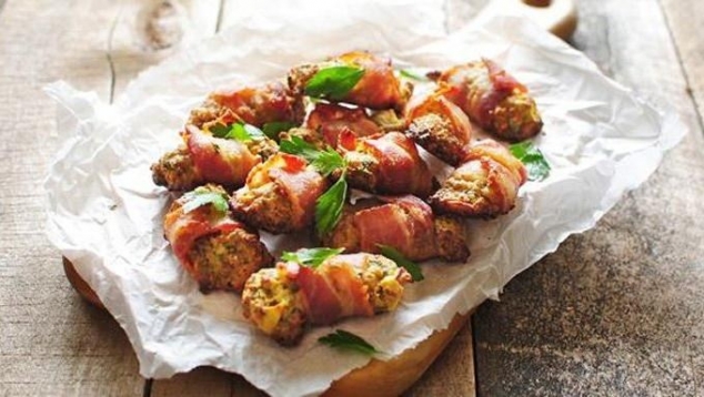 Bacon Wrapped Stuffing Bites