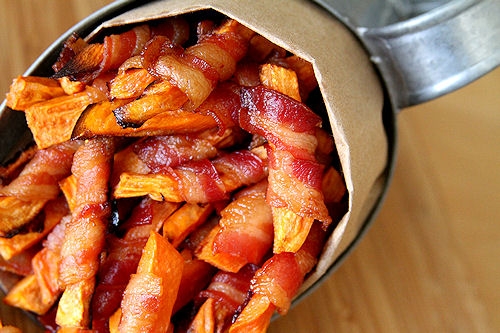 Bacon Wrapped Sweet Potato Fries