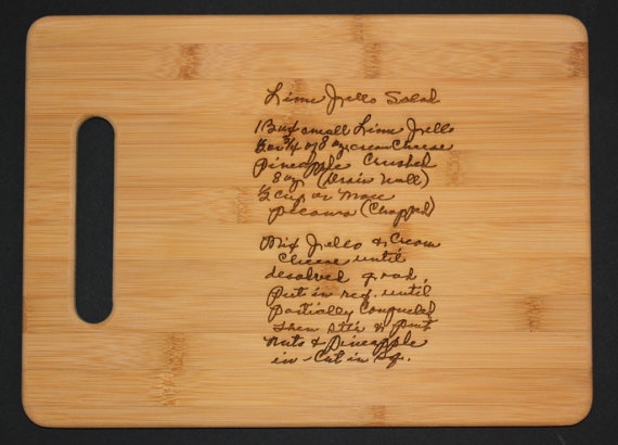 Bamboo Cutting Board with Laser Engraved Recipe