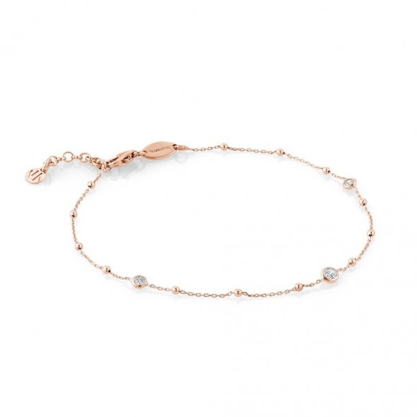 Bella 22ct Rose Gold Plated Silver & CZ Anklet by Nomination 