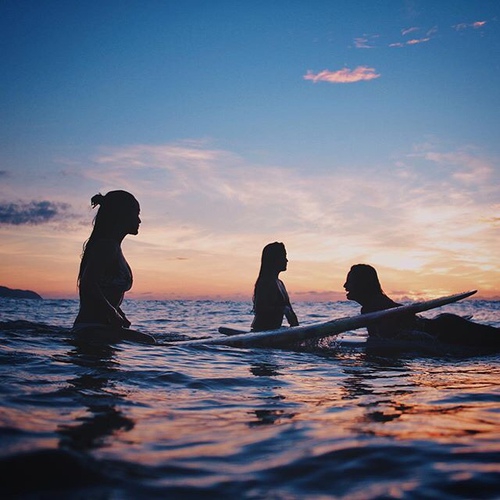 Besties Surfer Girls in the Lineup