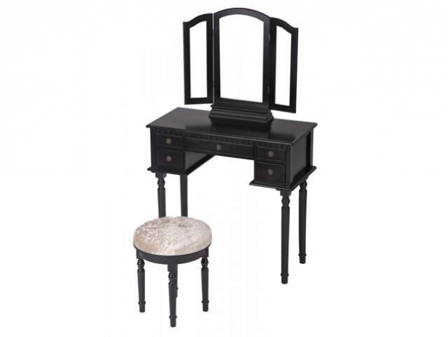 Black Makeup Vanity Table Set