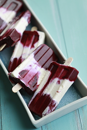 Blackberry Lime Cheesecake Popsicles