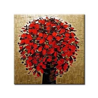 Blossoming Red Flowers Oil Painting Free Shipping