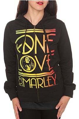 Bob Marley One Love Girls Zip Hoodie