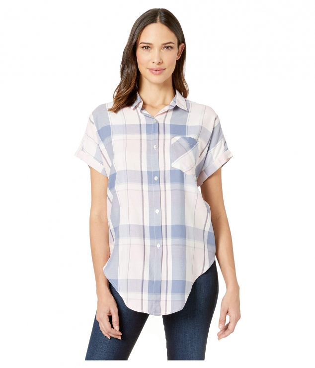 Boxy Dolman Tie Front Shirt High-Low Hem