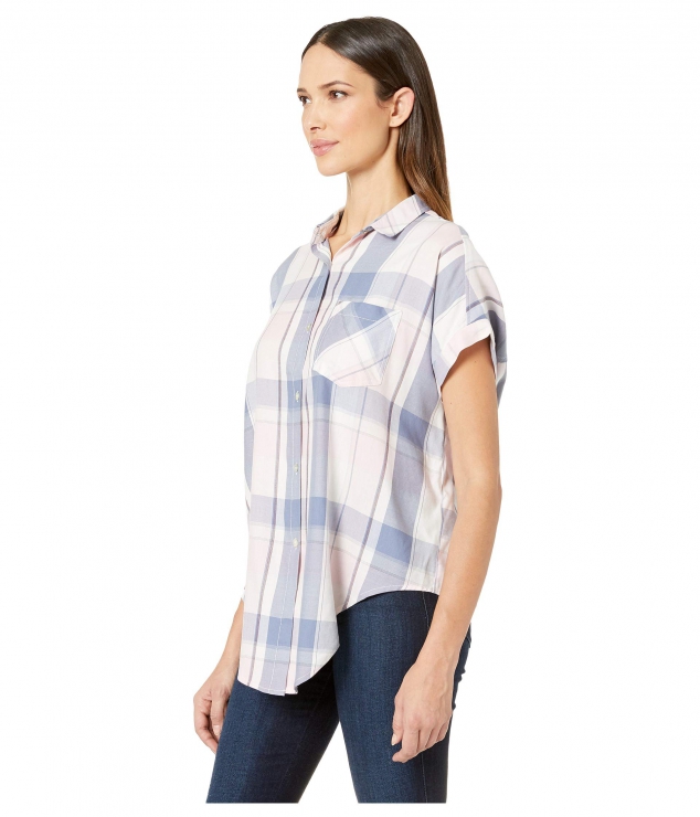 Boxy Dolman Tie Front Shirt High-Low Hem - FaveThing.com