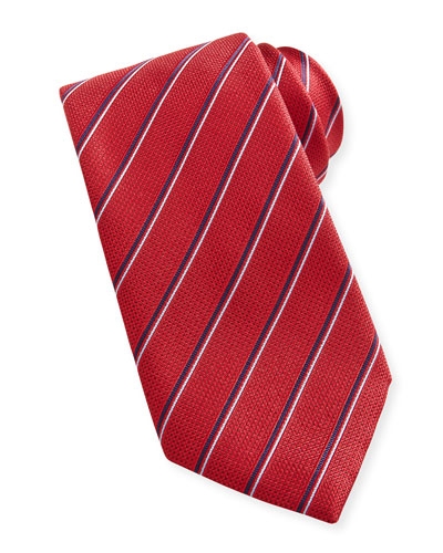 Brioni Red Stripe Silk Tie