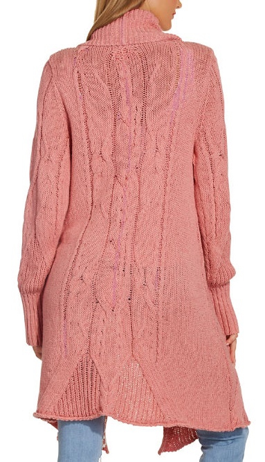 Cabled Long Sleeve Cozy Cardigan - Image 3