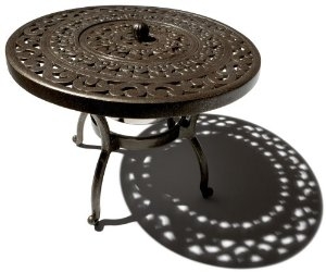 Cast Aluminum Side Table with Ice Bucket