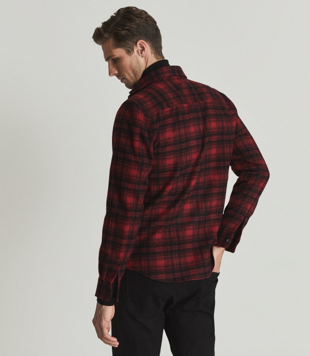 Checked Brushed Flannel Shirt - Image 2
