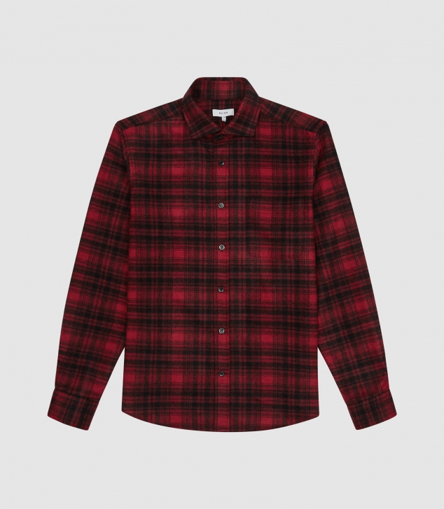 Checked Brushed Flannel Shirt - Image 3